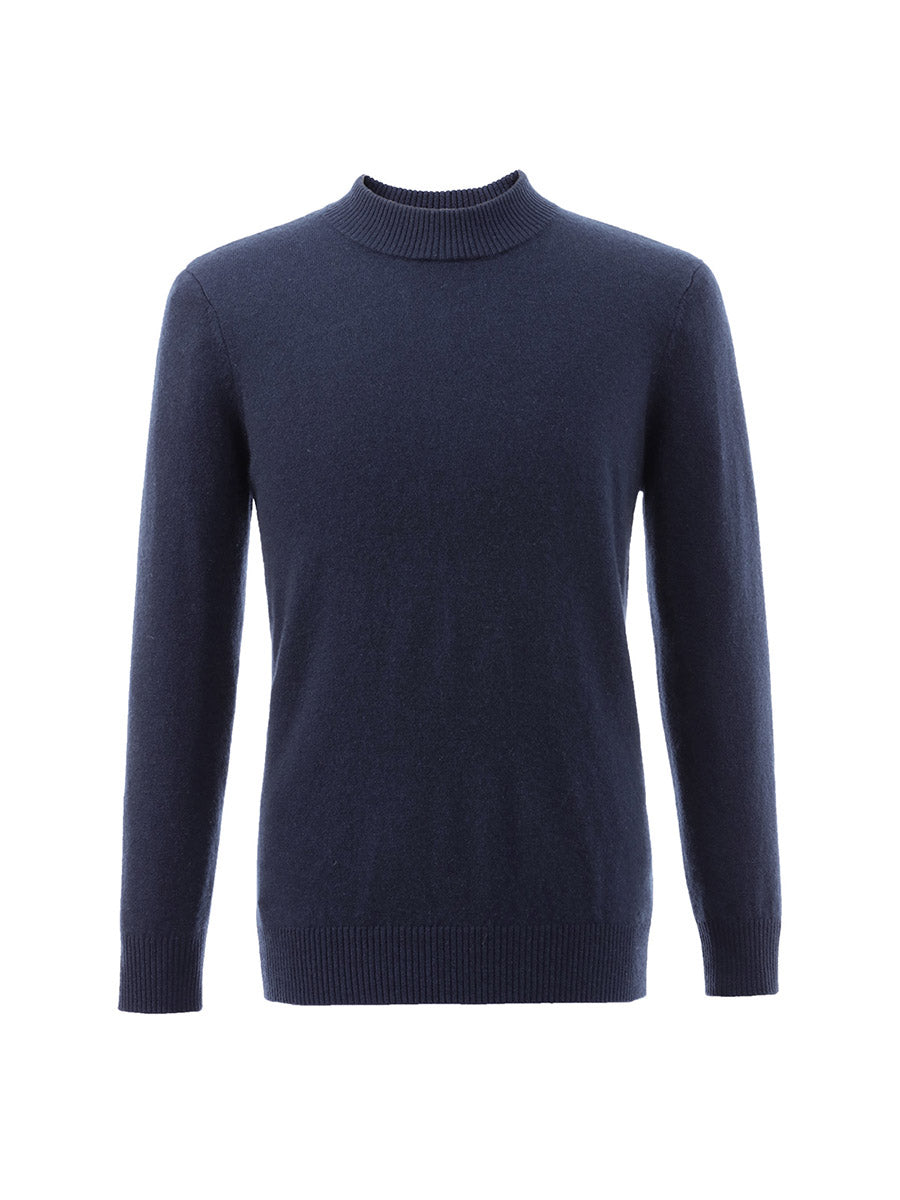 100% Cashmere Men's Mock Neck Knit Sweater – COMOBOCA
