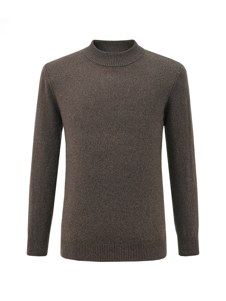 COMOBOCA 100% Cashmere Men's Mock Neck Knit Sweater