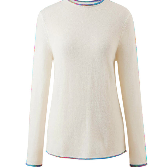 COMOBOCA 100% Cashmere Women's Sweater with Built-in Collar