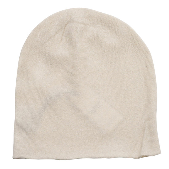 COMOBOCA White 100% Cashmere Classic Slouchy Beanie