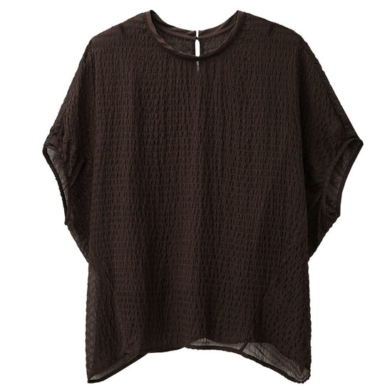 COMOBOCA Women's Crinkle Textured Blouse with Button Closure