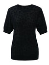 COMOBOCA Women's Cotton Silk Versatile Floral Lace Knit T-Shirt