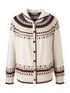 COMOBOCA 100% Wool Women's Fair Isle Knit Hoodie