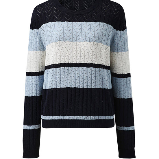 COMOBOCA Women's Striped Color Block Sweater