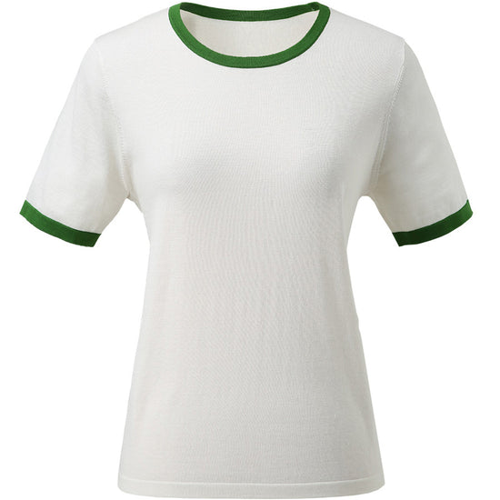 COMOBOCA Women's Retro Ringer Cotton Silk T-Shirt