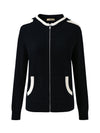 COMOBOCA 100% Cashmere Women's Color Block Zip Up Hoodie