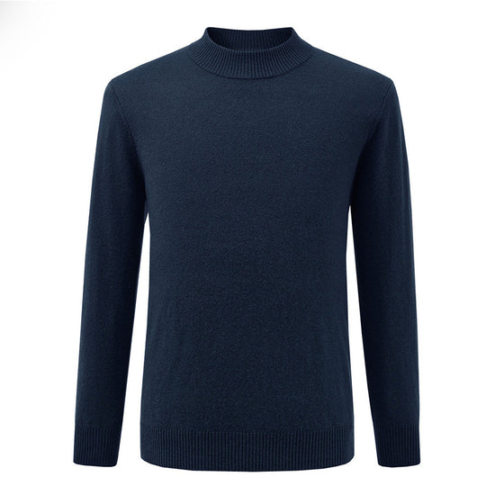 COMOBOCA 100% Cashmere Men's Mock Neck Knit Sweater