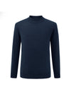 COMOBOCA 100% Cashmere Men's Mock Neck Knit Sweater