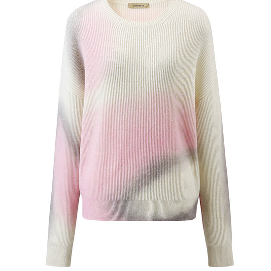 COMOBOCA 100% Cashmere Women's Gradient Color Knit Sweater