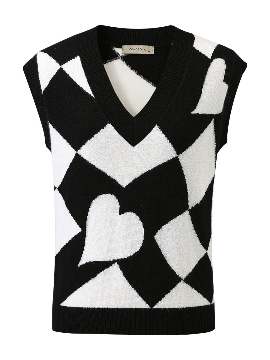 COMOBOCA 100% Cashmere Women's Vintage Inspired Knit Vest
