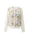 COMOBOCA Women's Printed Panel Knit Cardigan