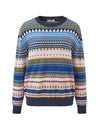 COMOBOCA 100% Cashmere Women's Fair Isle Round Neck Sweater