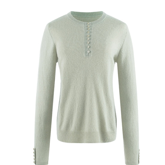 COMOBOCA 100% Cashmere Women's Round Neck Knit Sweater