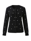 COMOBOCA Women's Lyocell Polka Dot Knit Cardigan