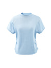 COMOBOCA Women's Side Ruched Mock Neck Knit T-Shirt