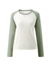 COMOBOCA Women's Colorblock Raglan Round Neck Sweater