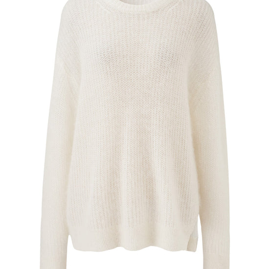 COMOBOCA Women's Mohair Sheer Knit Round Neck Sweater