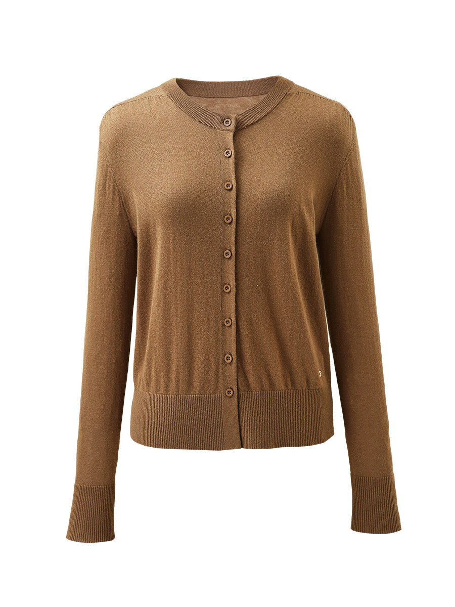 COMOBOCA Women's Classic Ribbed Button Up Cardigan