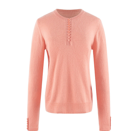 COMOBOCA 100% Cashmere Women's Round Neck Knit Sweater