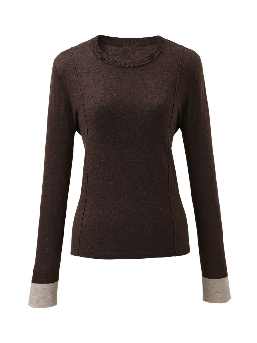 COMOBOCA Women's Essential Color-Blocked Knit Sweater