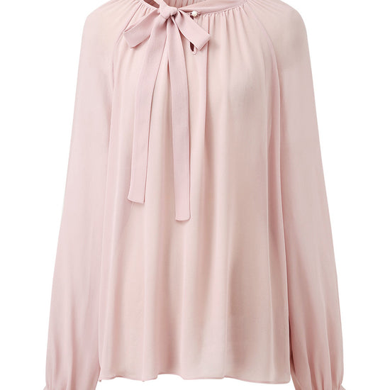 COMOBOCA 100% Mulberry Silk Women's Bow Tie Blouse