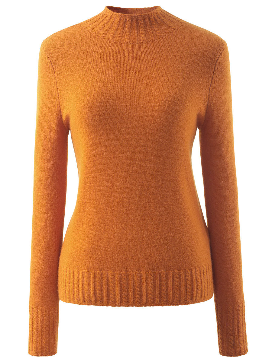 COMOBOCA 100% Cashmere Women's Mock Neck Knit Sweater