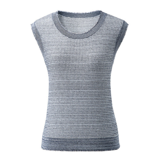 COMOBOCA Women's Frayed Edge Textured Tank Top