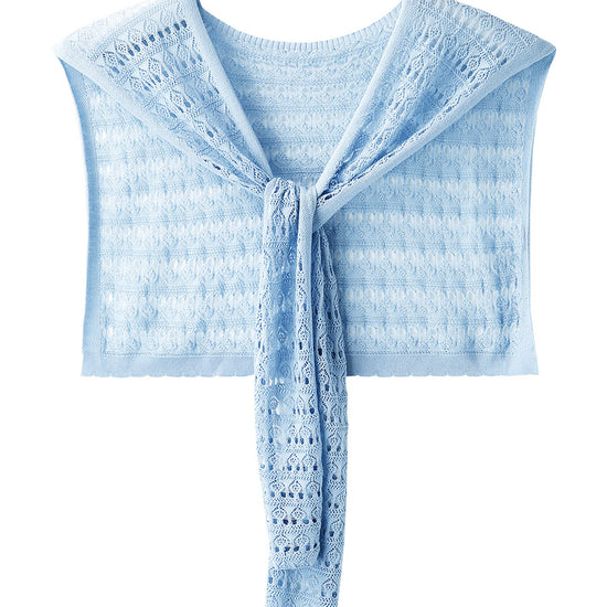 COMOBOCA Women's Tie-Front Lace Knit Shawl