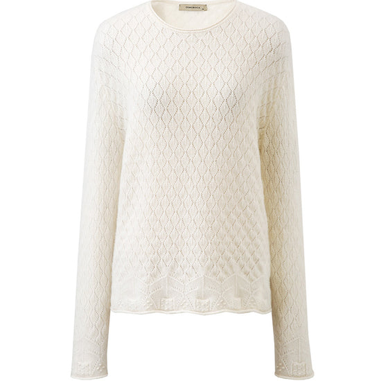 COMOBOCA 100% Cashmere Women's Diamond Pattern Pullover Sweater