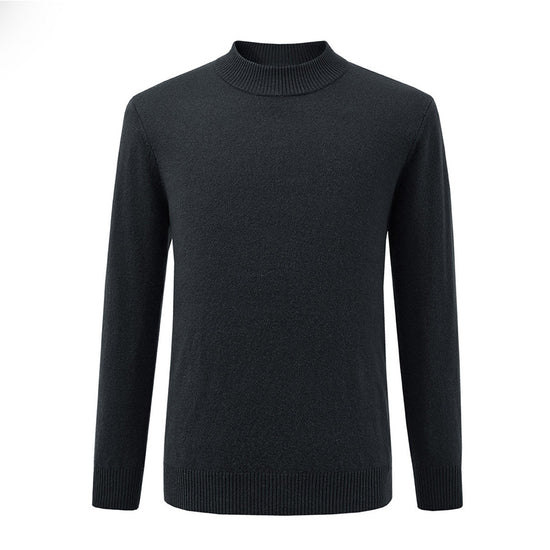 COMOBOCA 100% Cashmere Men's Mock Neck Knit Sweater