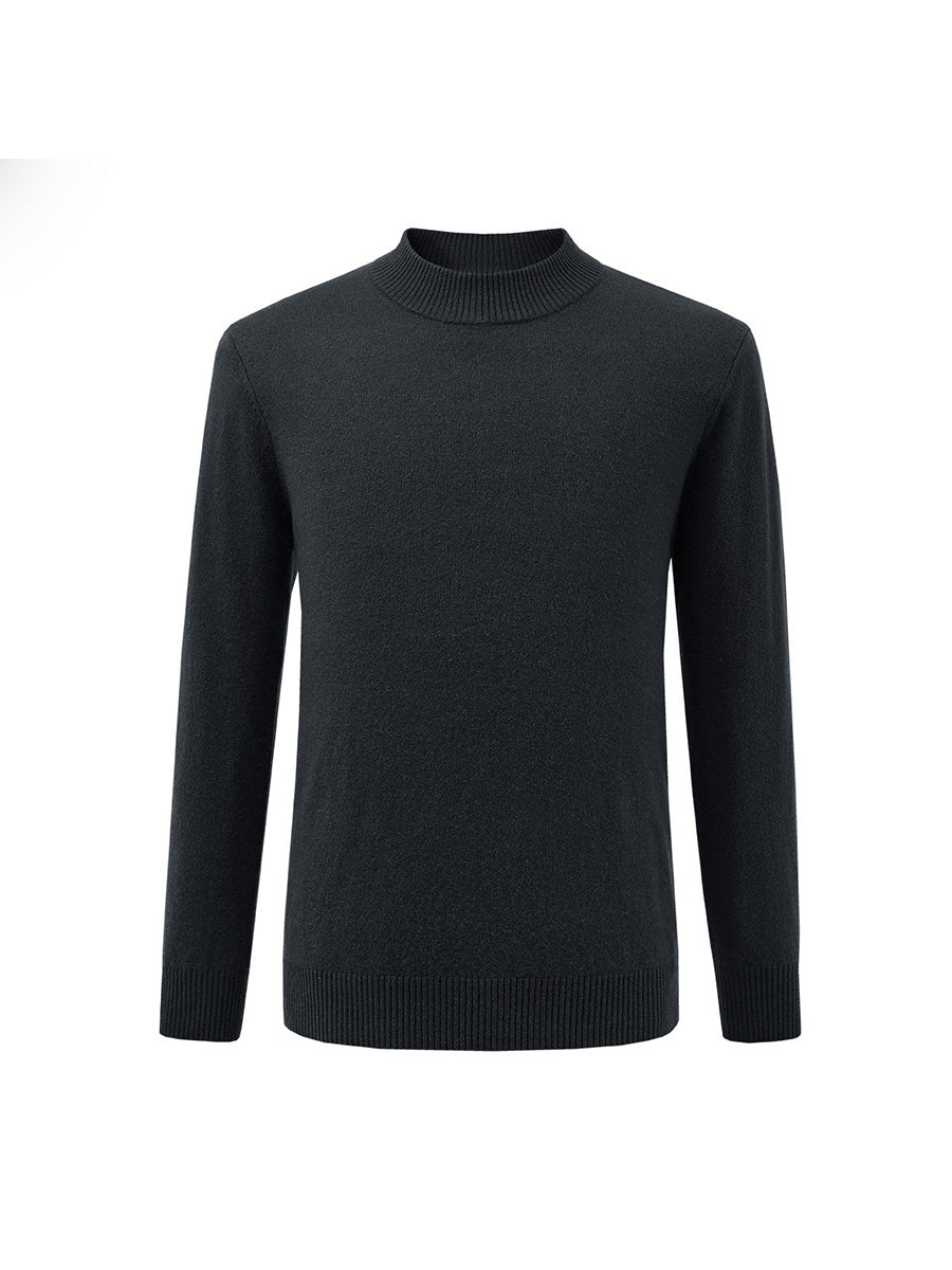 COMOBOCA 100% Cashmere Men's Mock Neck Knit Sweater