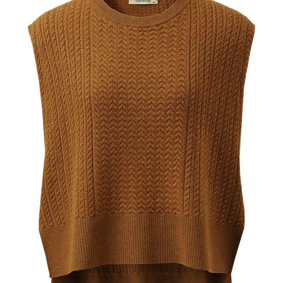 COMOBOCA 100% Wool Women's Knit Sleeveless Sweater Vest