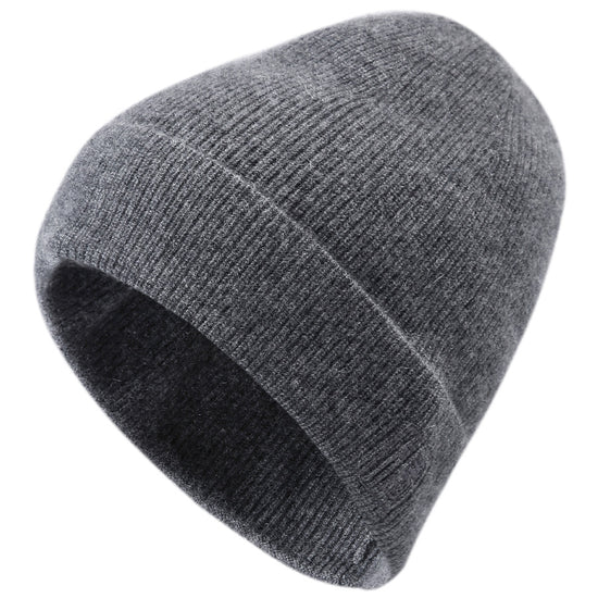 COMOBOCA 100% Cashmere Women's Ribbed Knit Beanie