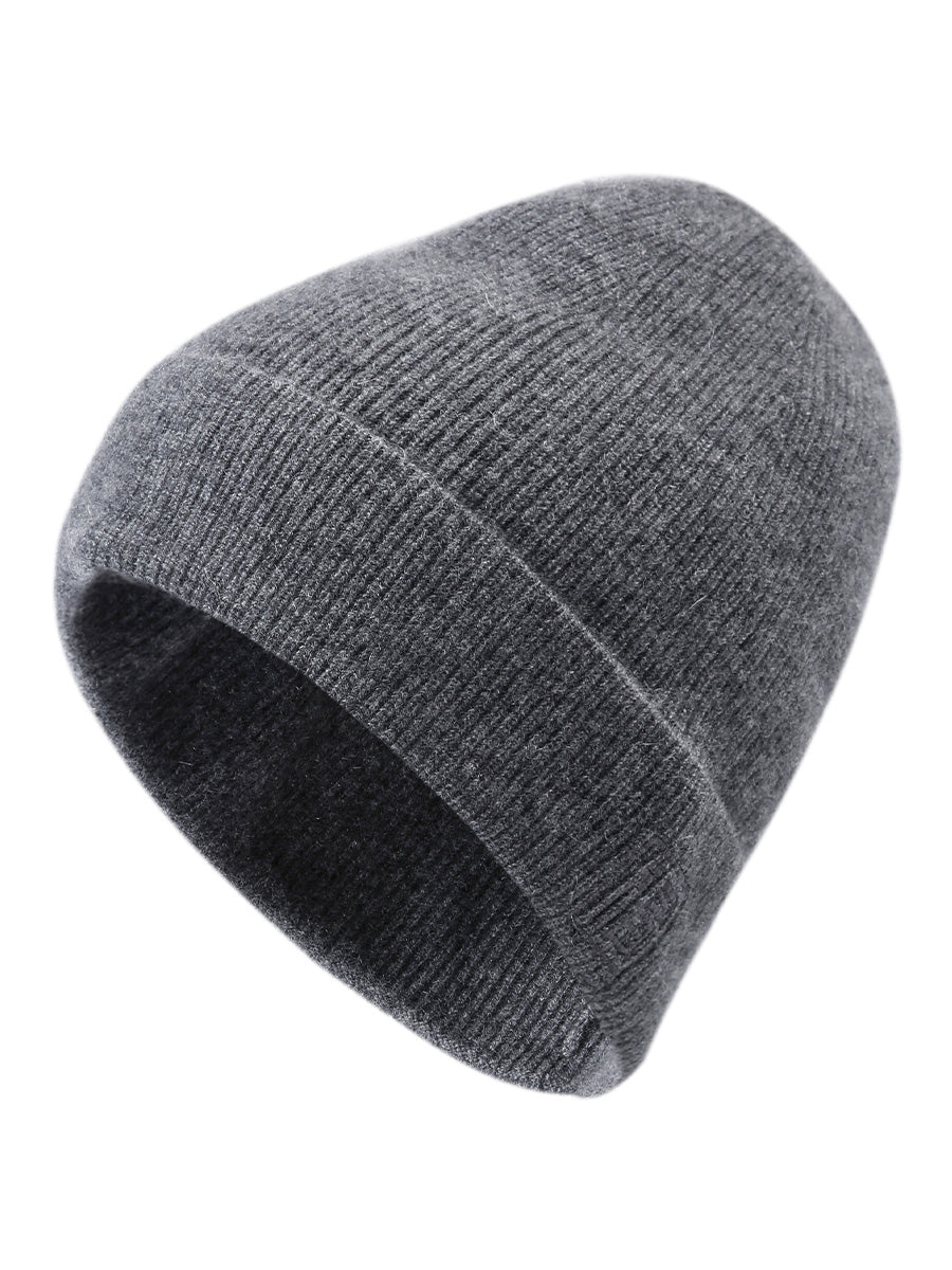 COMOBOCA 100% Cashmere Women's Ribbed Knit Beanie