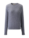 COMOBOCA 100% Cashmere Women's Classic Cable Knit Sweater