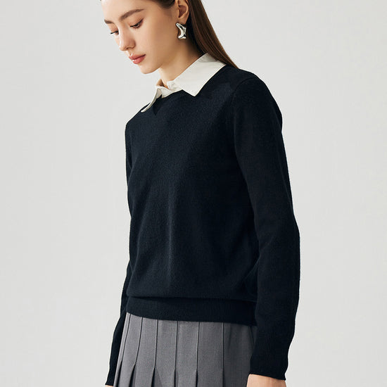 COMOBOCA 100% Cashmere Women's Round Neck Sweater