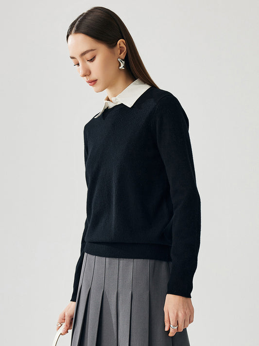 COMOBOCA 100% Cashmere Women's Round Neck Sweater