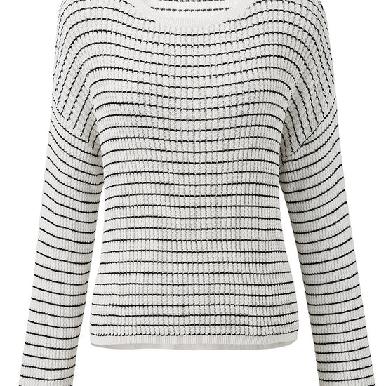 COMOBOCA Women's Striped Knit Pullover Sweater