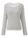 COMOBOCA Women's Striped Knit Pullover Sweater