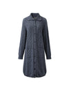 COMOBOCA 100% Wool Women's Cable Knit Long Front Button Coat