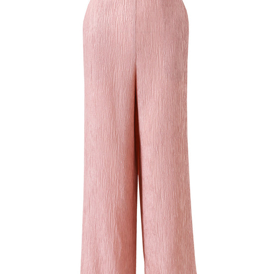COMOBOCA Women's Elastic Waistband Crinkled Wide Leg Pants