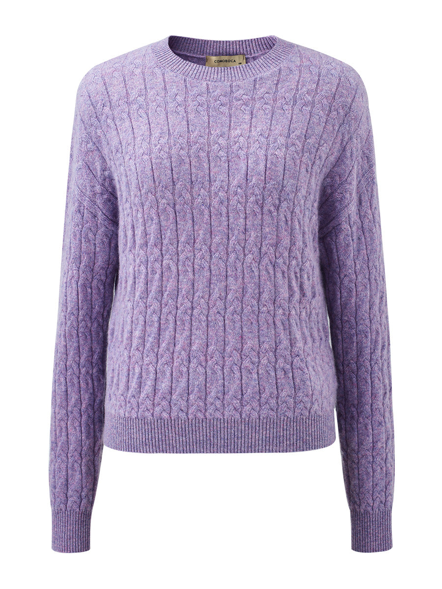 COMOBOCA 100% Cashmere Women's Cable Knit Sweater