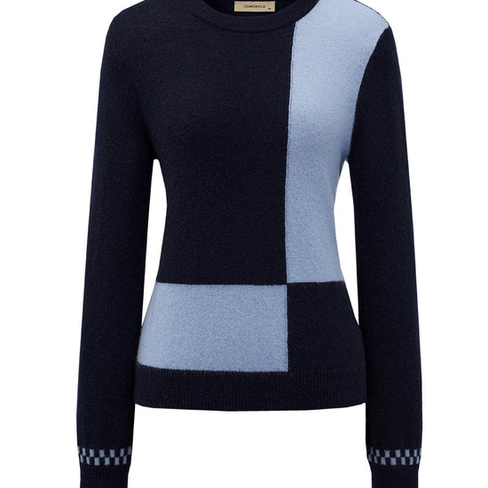 COMOBOCA 100% Cashmere Women's Round Neck Knit Sweater