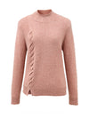COMOBOCA 100% Cashmere Women's Ribbed Cable Knit Sweater