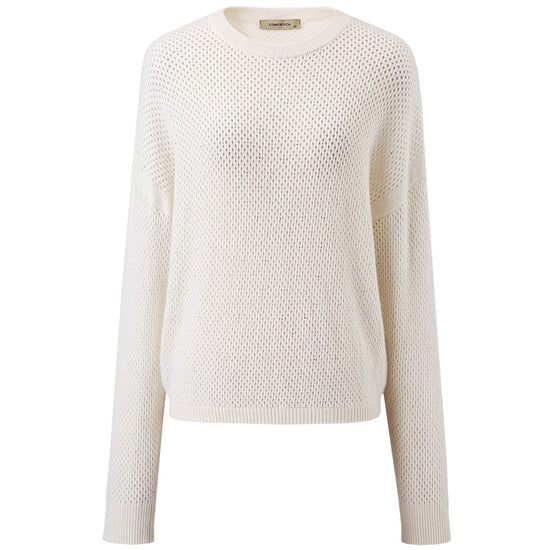 COMOBOCA 100% Cashmere Women's Breathable Mesh Sweater