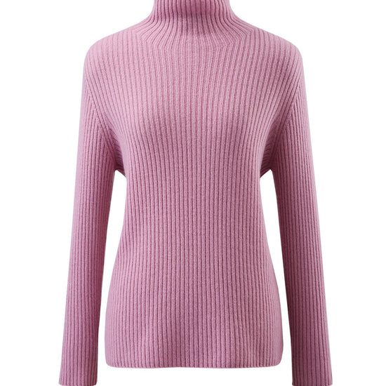 COMOBOCA 100% Wool Women's All-in-One Knit Turtleneck Sweater