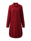 COMOBOCA 100% Wool Women's Cable Knit Long Front Button Coat