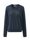 COMOBOCA 100% Cashmere Women's Openwork Round Neck Knit Sweater