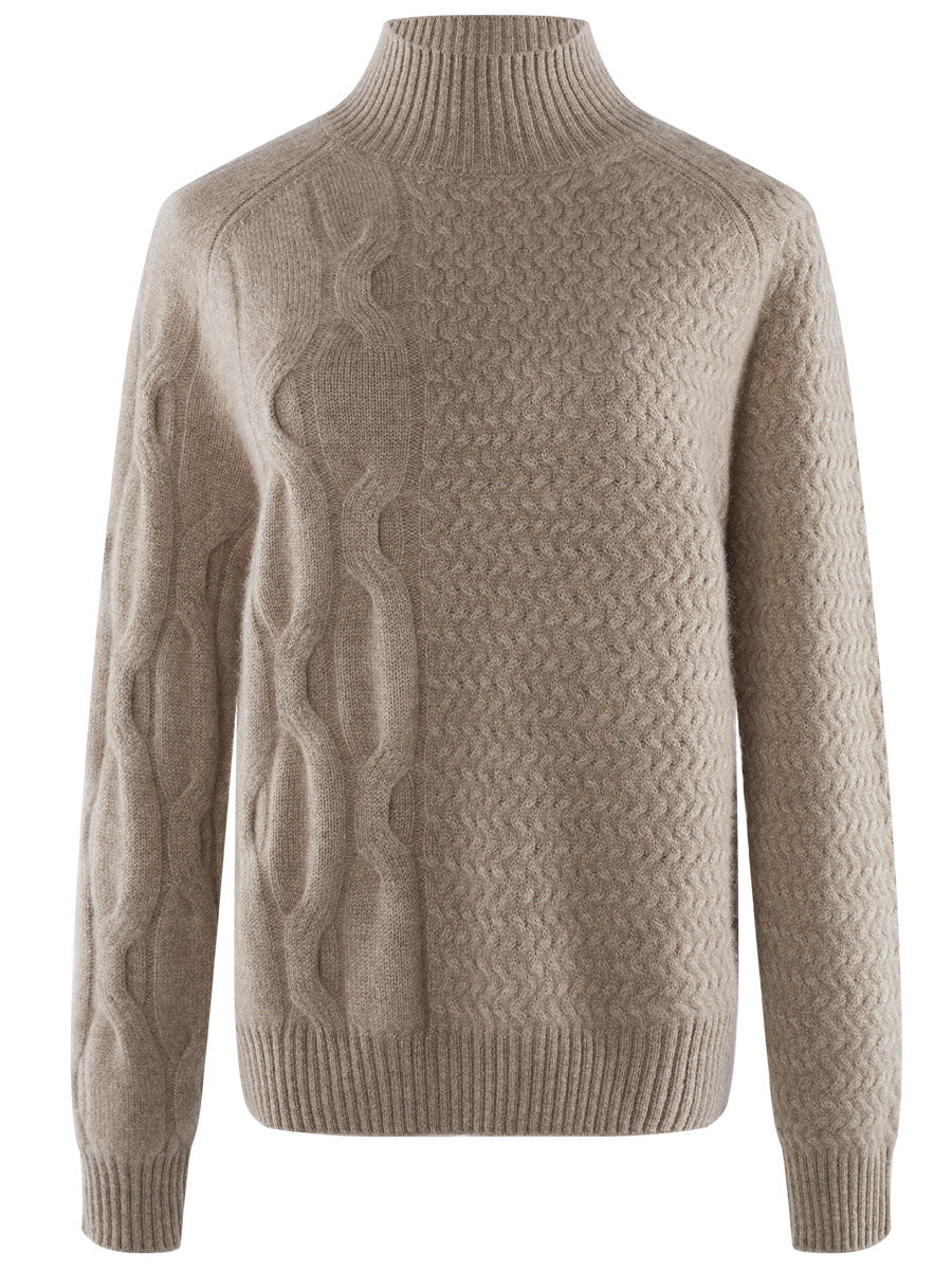 COMOBOCA 100% Cashmere Women's Mock Neck Knit Sweater
