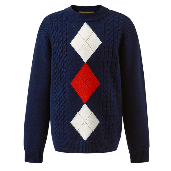 COMOBOCA 100% Wool Kids' Round Neck Sweater